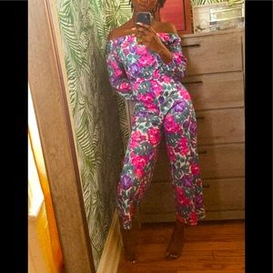 Lady Ronté Pink Floral Jumpsuit | Vintage 80’s